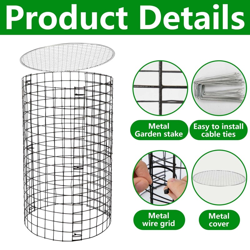 Adnee 8 Pack Wire Plant Protector with Cover-20" x 11"