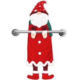 Primo Lines Christmas Dwarf Hand Towels for Bathroom Kitchen, Santa Decorative Funny Christmas Gonme Decor Hanging Washcloths Face Towels Super Absorbent Soft for Decorative Women