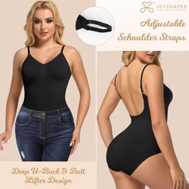 Joyshaper Women Shapewear Bodysuit Backless Cami Body Suit Tummy Control Body Shaper Black XL