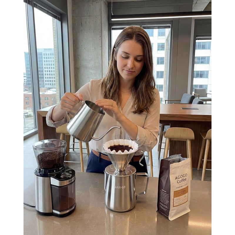 AGOGO Pour Over Coffee Maker Set - Unbreakable 304 Stainless