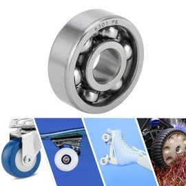 ACROPIX 6301 Deep Groove Ball Bearings P6 12x37x12mm Lubricated Bearings Open Type Silver Tone Scooter Skateboard Wheel