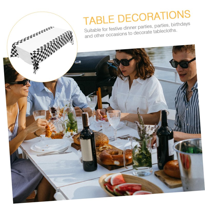 WHAMVOX 2pcs Gingham Racing Tablecloth Rectangular Checkered Table Cover Elegant