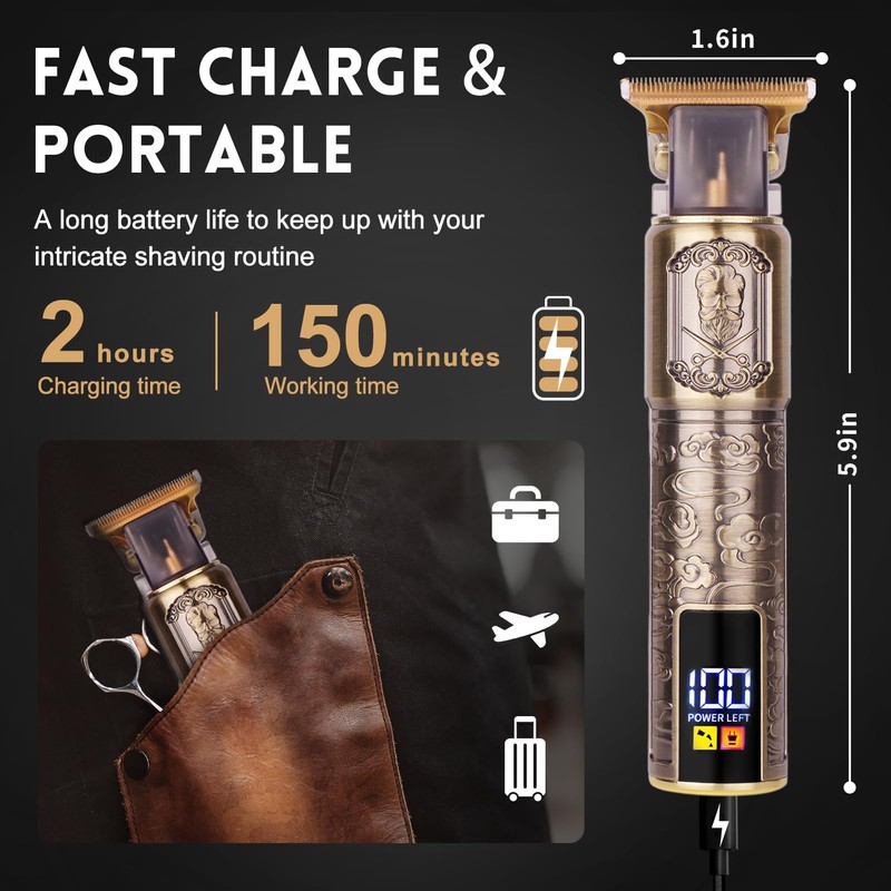 Ufree Professional Beard Trimmer for Men, Zero Gapped T-Blade Hair