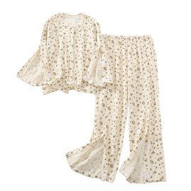 LAROTSUBA Women's Bedridden Patient Clothing,Disability Clothing,Tear Away Patient Clothing,Patient Clothes,Suitable for Paralyzed Elderly,Post Surgery Dialysis,Fracture Patients,Small Floral,XXL