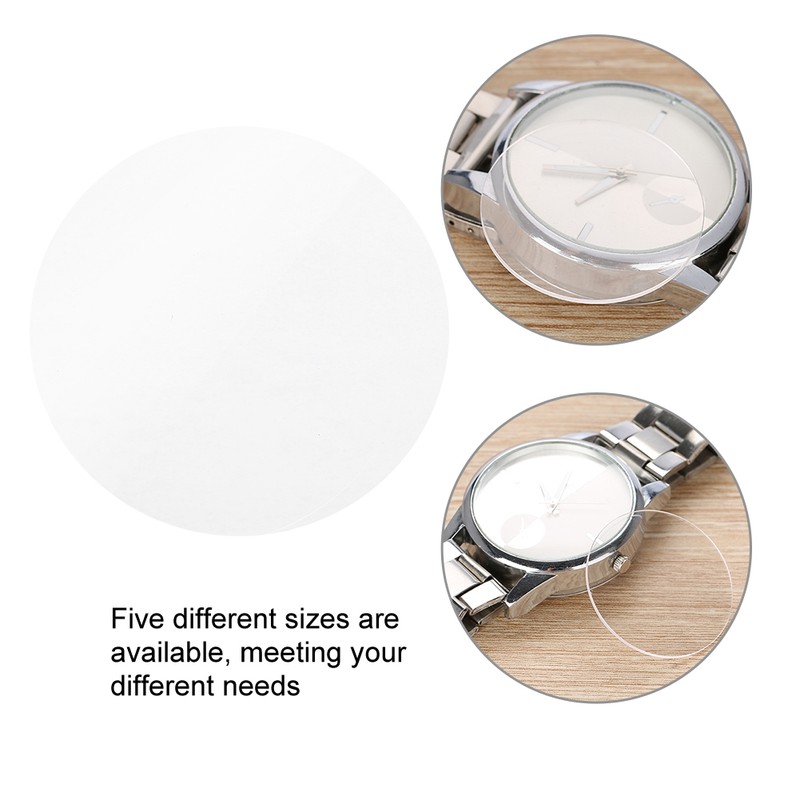 1 Pair 1.0mm Thickness Transparent Round Watch Crystal Glass for