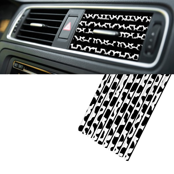 Yixin YIXIN 10 Pieces Cow Print Car Air Conditioner Air Outlet Decorative Strips, cow print car accessories,Universal Bendable Air Outlet Strips, Suitable for Most Air Outlets, (Cow Print-10Pca)