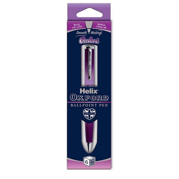 Helix Oxford Ombre Premium Ballpoint Pen - Pink (Black Ink)