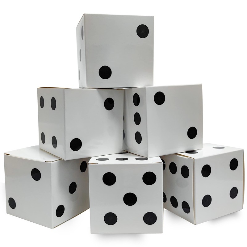 Eylola 12 Pcs White Dice Favor Boxes 6 x 6