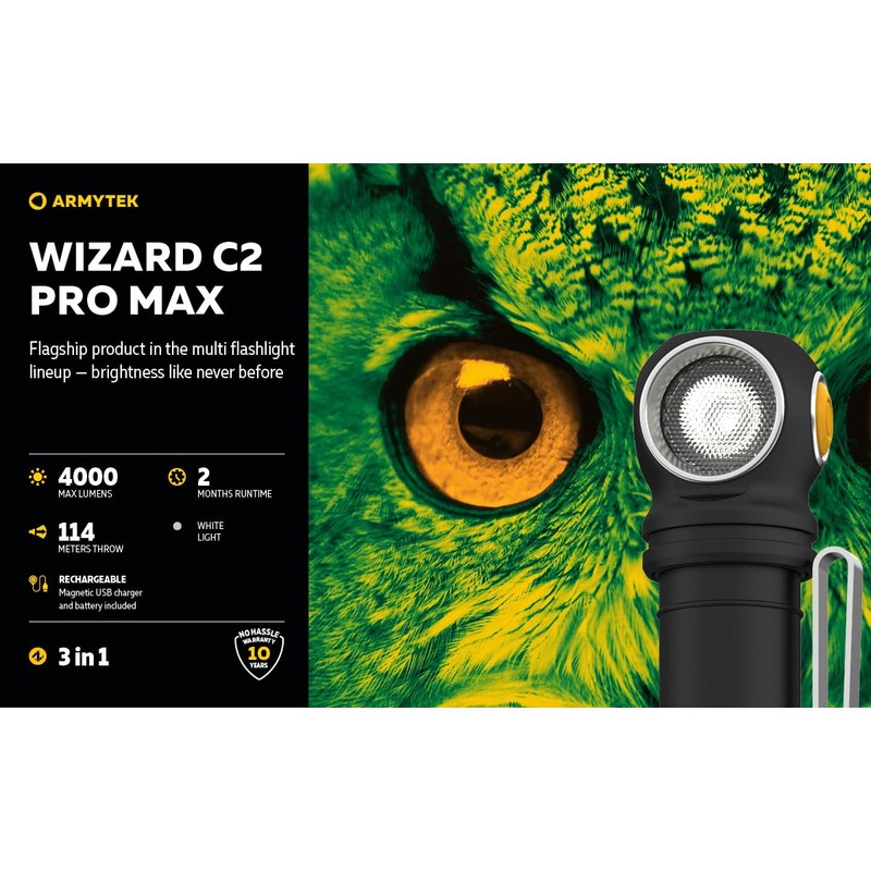 Armytek Wizard C2 Pro Max Headlamp Cool White 4000 Lumen