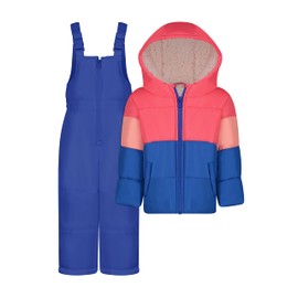 Carter's girls Heavyweight 2-piece Skisuit Snowsuit, ColorBlock Blue, 3T
