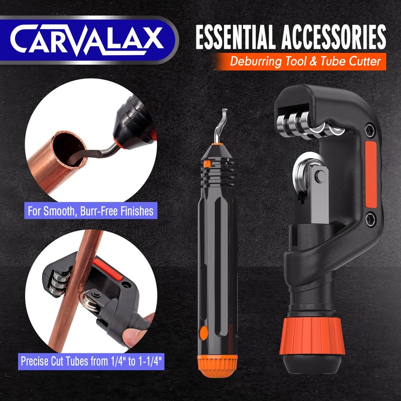 CARVALAX Eccentric Flaring Tool Kit, 45° Precision Flaring, Metric/Imperial Clamp