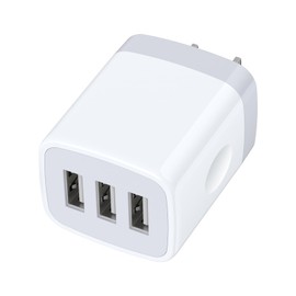 Vedfoad USB Outlet USB Charger, 3 Ports, Rapid Charger, Total 15 W (5V/3.1 A) 3 Devices Simultaneously, Portable Charger [PSE Certified] Compact, Lightweight, USB Charger, Ideal for Business Trips,