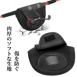 SANLIKE Reel Cover, Neoprene Reel Cover, Spinning Reel, Reel Protective Cover, Reel Protective Cover, Black, 4 Sizes Available, S/M/L/XL, black, S Size: Fits 500 to 2000 reels