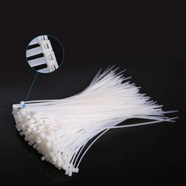 BesCable 100 Pack of White Nylon Cable Ties - 200mm x 3.6mm - Strong Natural Zip Ties Wraps DIY Cord Management Heavy Duty for Home Office Garage and Workshop Use
