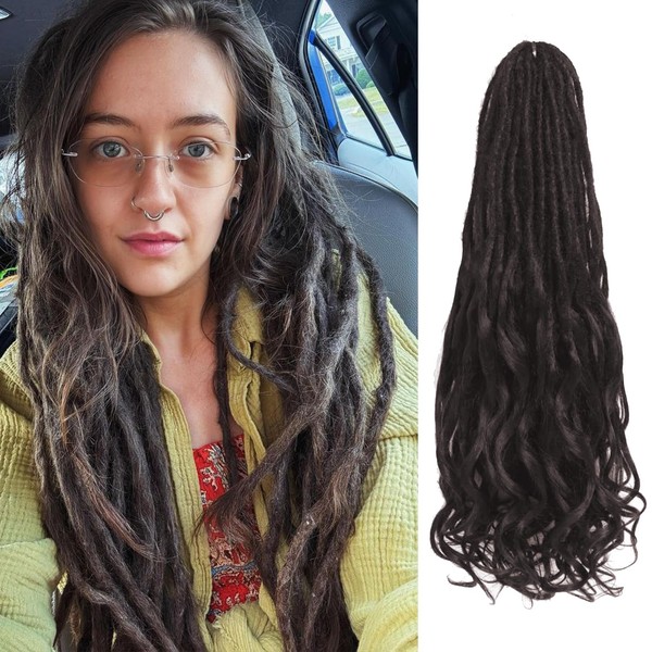 24 Inch Loose Wave Dreadlock Extensions 10 Strands Double Ended