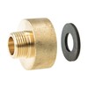 Reducer extension – outer x internal thread in untreated brass.
