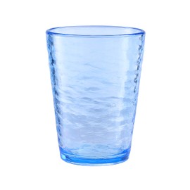 KLIFA- RIPPLE- 16 & 22.5 ounce, Set of 8, Acrylic Tumbler & Highball Drinking Glasses Cups, BPA-Free, Stackable Plastic Drinkware, Dishwasher Safe, Ocean Blue