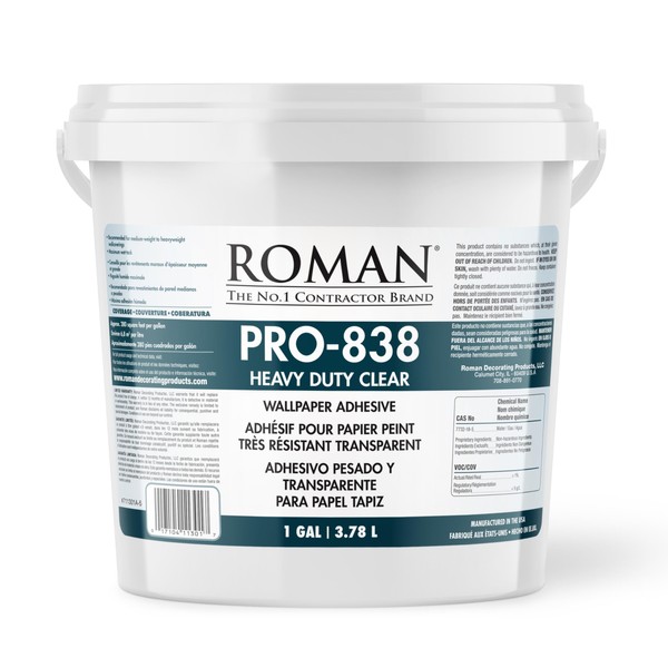 ROMAN PRO-838 Heavy Duty Clear Wallpaper Adhesive, for Commercial Weight