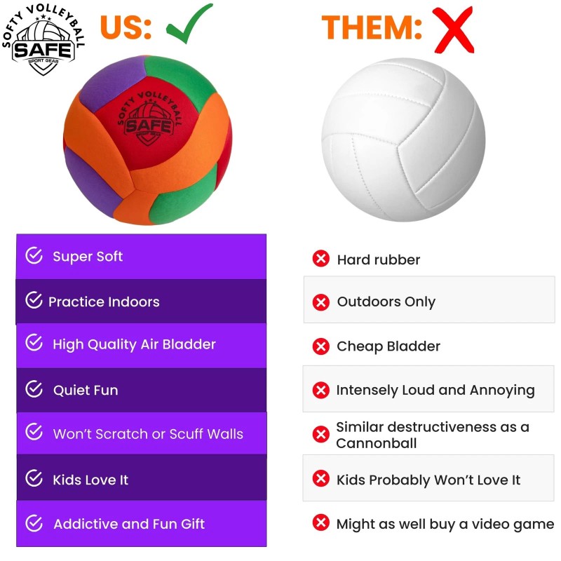 Softy Volleyball - Super Soft Designed for Pain-Free Play -