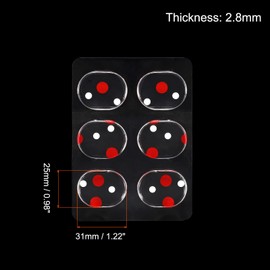 MECCANIXITY Drum Dampeners Gel Pads Silicone Drum Silencers Drum Dampeners Moon Gels Red Dots 31x25x2.5mm for Drums Cymbals Tone Control Pack of 6