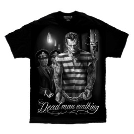 Death Row Frankenstein Dead Man Walking David Gonzales DGA Art Tattoo T Shirt XXXX-Large Black