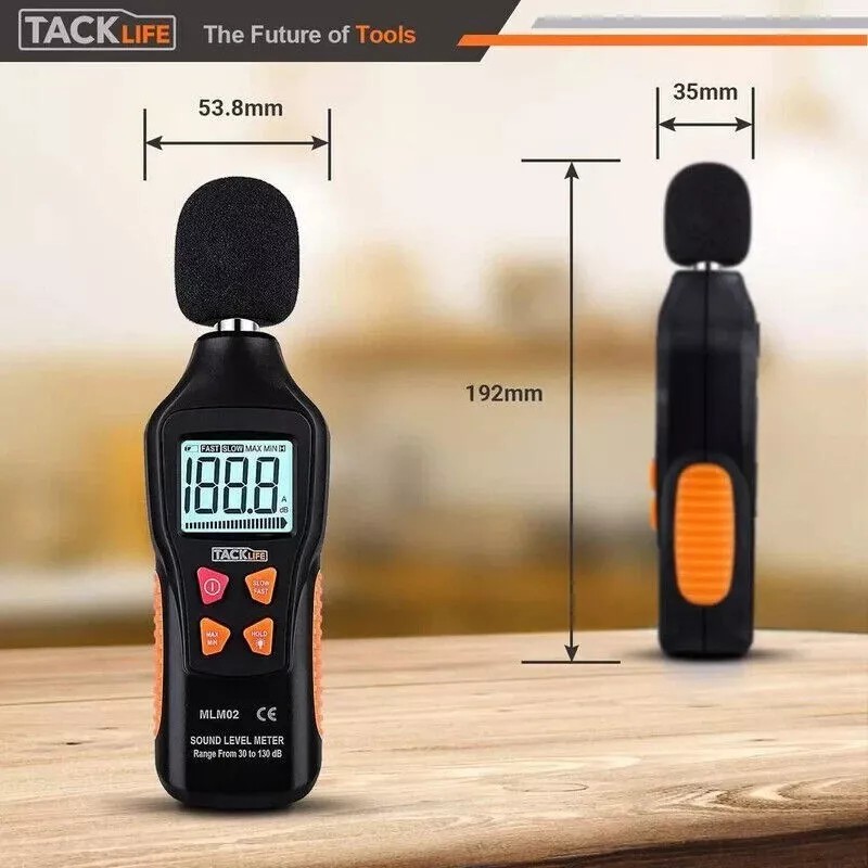 Tacklife Digital Sound Level Meter Decibel Meter 30-130dB Range SPL