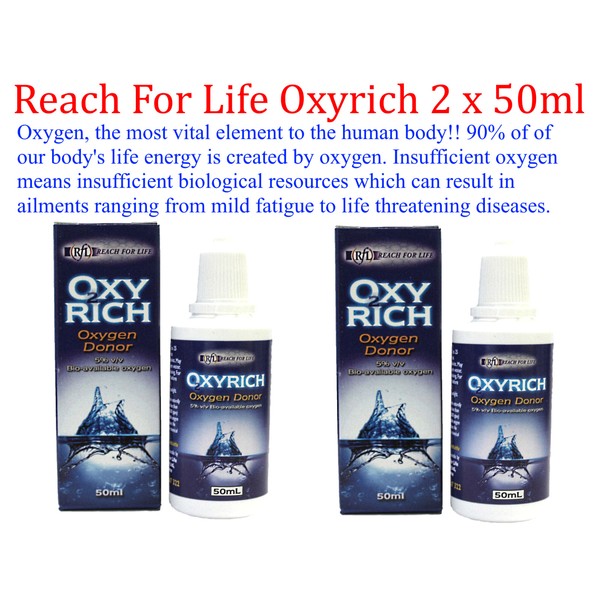 2 x 50ml Reach For Life OXYRICH ( CSO2 Oxygen Donor )