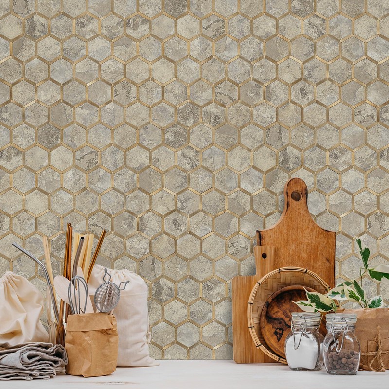 STICKGOO Hexagon Peel and Stick Backsplash Tile, Stick on Backsplash