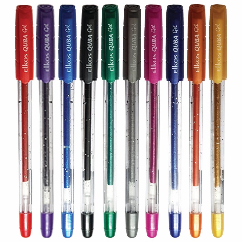 iQUBA Glitter Gel Pens, MULTICOLOUR, Medium Point (1.0mm), Pack of