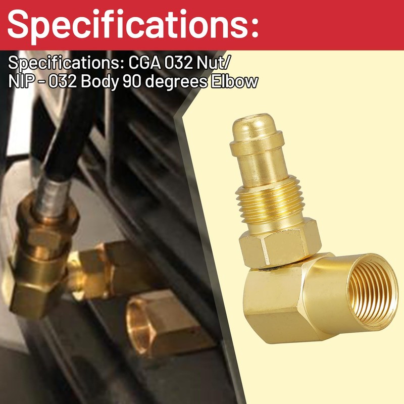 AW-407 / CGA 032 Nut/NIP -032 Body 90' 90 Degrees