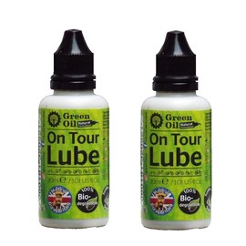 GREEN OIL On Tour Cycle Chain Lube, 30 ml, Pocket Sized, Wet & Dry, Biodegradable, Natural, Eco Friendly, Skin Safe, Free of PTFE PFOA Palm Oil Petroleum, Recycled Refill Bottle, Made in UK - 2 Pack