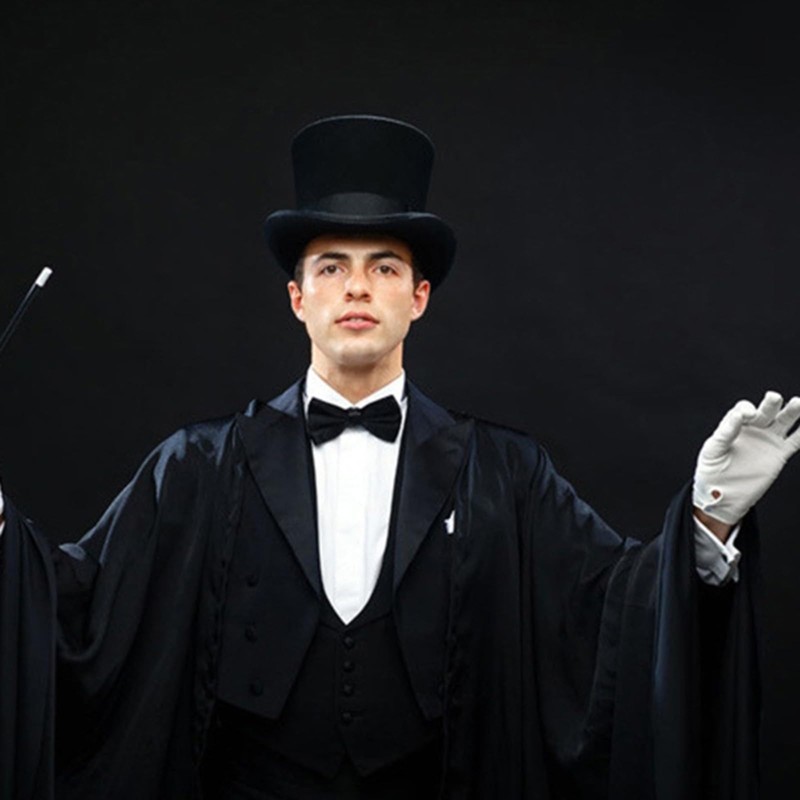 SUXINRY Magician's Top Hat for Adults, Black Color, Unisex, All