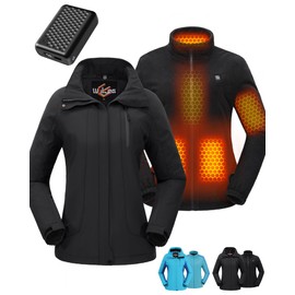 Women Heated Jacket Battery Pack Included Waterproof Ski Snow Coat 3 in 1 Christmas Xmas Birthday Gift Ideas Step Bonus Mom Daughter Law Unique Who Have Everything Good Cool Special Busy Useful 3xl