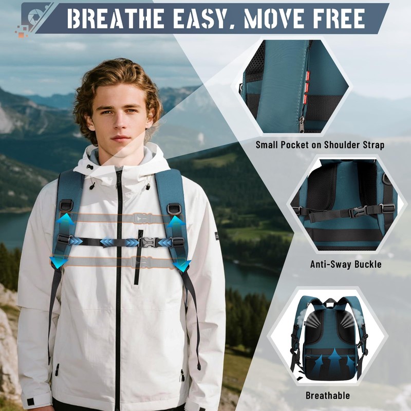 RAINSMORE Camera Backpack Hard Shell for DSLR/SLR Waterproof Camera Bag