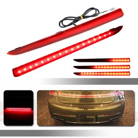Tonsya 3 IN 1 Replacement 3D Optic LED Red Led Red Lens Bumper Reflector Compatible With 2013 2014 2015 2016 2017 2018 2019 2020 Lincoln MKZ Tail Lights Turn Signal Brake Stop & Rear Fog Lamps