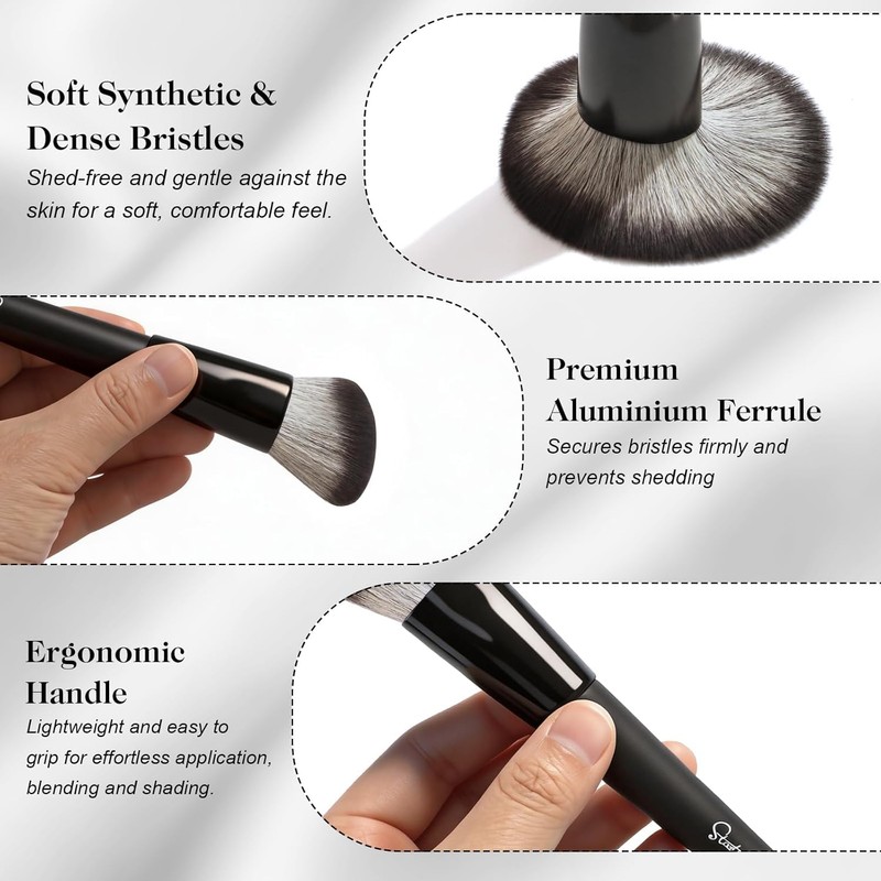 Start Makers Makeup Brushes 3Pcs Set, Foundation Brush for Liquid