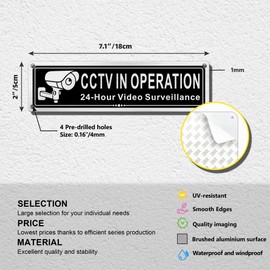 TAKULA Security Sign-24hr CCTV Operation Sign,7 * 2Inch CCTV Sign-2Pack-CCTV Surveillance Sign can be Used in a Variety of Settings Such as Homes, Offices,etc.