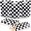 Teenyyou 60 Pcs Checkered Race Sealing Gift Bags Plastic White