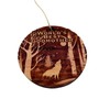 HipFlaskPlus Winter Wolf Worlds Best Godmother - cedar ornament