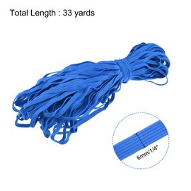 MECCANIXITY Flat Elastic Cord for Sewing 1/4 inch 6mm 33 Yards Knit Heavy Stretch Strap Cord Rope for Crafts DIY Lake Blue