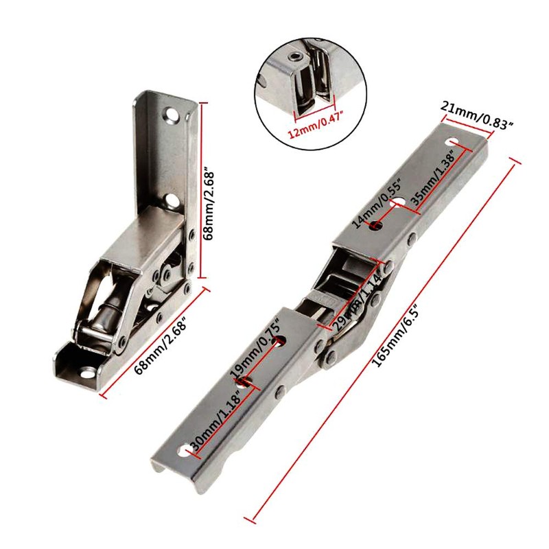 WANLIAN 90 Degree Folding Door/Shelf Hinge Hidden Bracket Table Holder