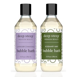 Deep Steep Bubble Bath, 10oz (2 Pack) (Aromatherapy) (Relaxing- Lavender Chamomile & Rosemary Mint)