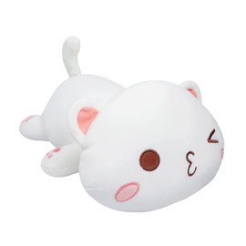 Plush Kitten Cushion Cat Stuffed Cat with Kiss Emoticon 19.6 Inch Animal Cushion Stuffed Animal Plush Cushion Soft Cuddly Plush Doll Cushion Toy for Children Birthday Gift