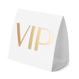 VIP Table Sign 10 Pack | Reserved Table Tent Night Club Signs for Bottle Service, Parties, Events (White)