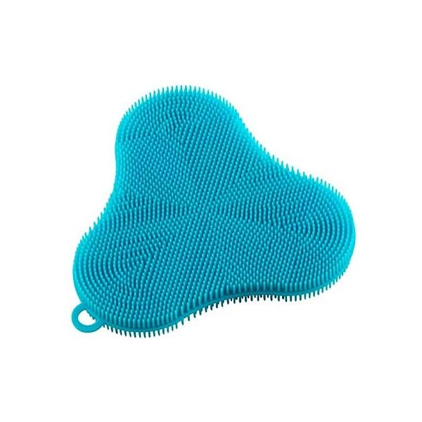 Kuhn Rikon Stay Clean Silicone Clover Scrubber, standard, blue