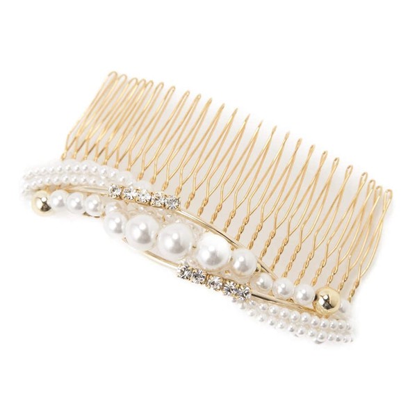Kanzasi Watmosphere Tomosphere Hair Accessory, Japanese Style, For Everyday Use, Pearl Comb, Hair Accessory, After-party, Kimono, Dresses, Graduation Ceremony, Entrance Ceremony, Hair Arrangement, Pearl (Gold) TK-006