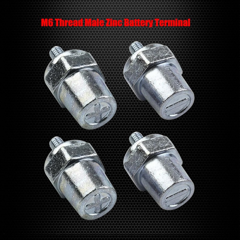 Ampper M6 Thread Male Zinc Battery Terminal Post Adapter M6