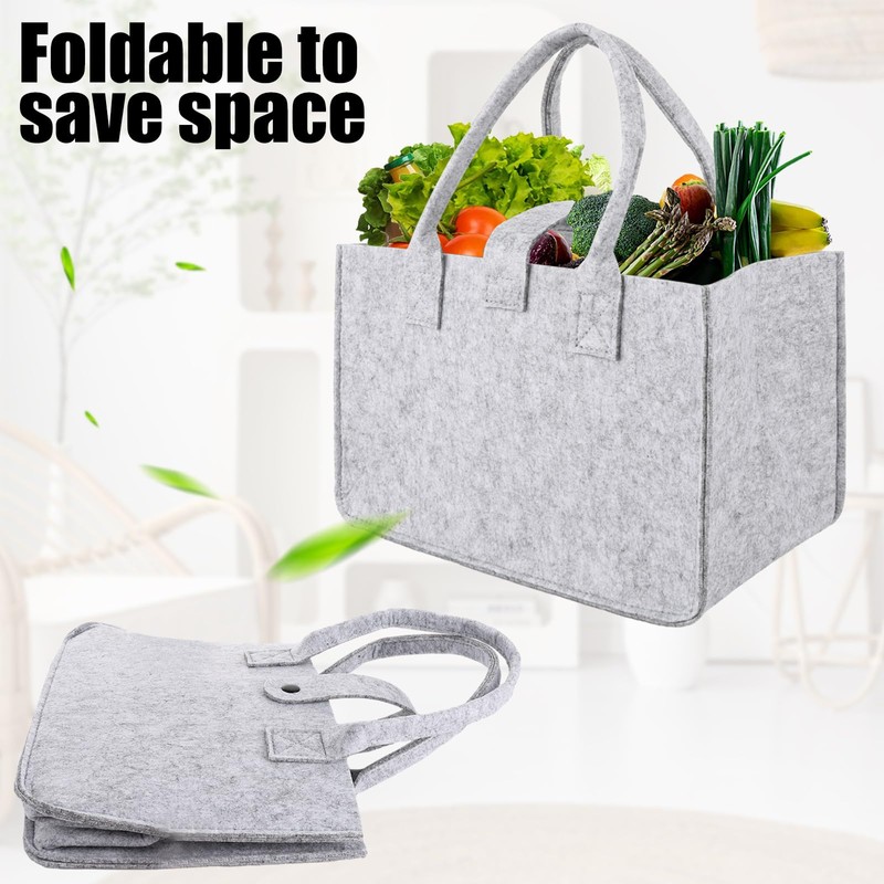 ASelected Pack of 3 Felt Shopping Basket Small 30 x