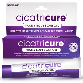 Cicatricure Advanced Scar Gel for Face & Body - Proven Results in 2 Weeks, Scar Treatment for Surgical Scars, Stretch Marks, Scars of Burns and Injuries, Acne Scar Treatment, 1 oz (28 g)