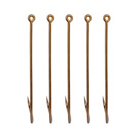 100pcs Long Shank Fishing Hooks High Carbon Steel Fly Tying Jig Hooks Super Sharp Barbed Hook Tips Tan Color 13 Sizes for Choice